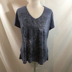 Madison & Berkeley blue short sleeve T, paisley &